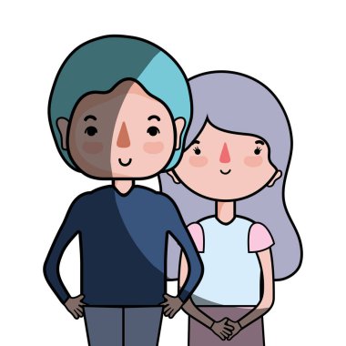 Güzellik çift ile birlikte saç modeli tasarım illüstrasyon vektör