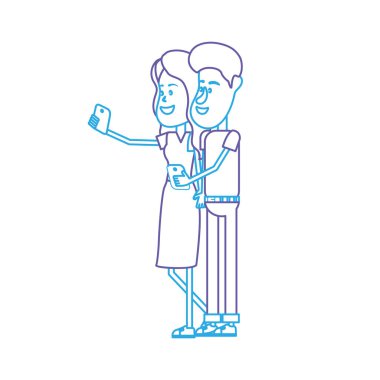 saç modeli ve el vektör çizim içinde smartphone ile güzellik çift hat