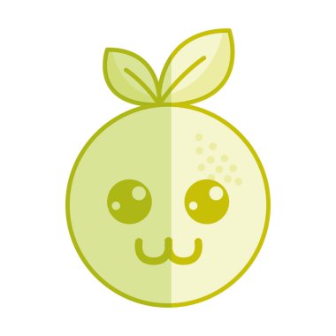 siluet kawaii güzel mutlu turuncu meyve, vektör çizim