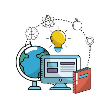 vektör çizim tasarım eğitim okul bilgi ve mutfak eşyaları