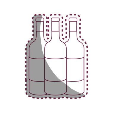 etiket satırı lezzetli şarap şişeleri içecek simgesi, vektör çizim tasarım