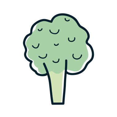 Sağlık brokoli sebze kutsal kişilerin resmi, vektör çizim tasarım