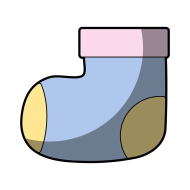 Bebek çorap doku eleman çocuk bakımı vektör çizim