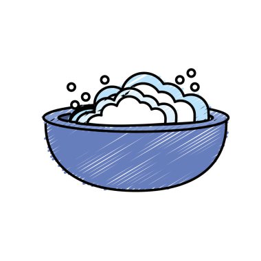 deterjan ve temizlik için baloncuklar ile kova nesne