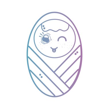 satır şirin bebek çocuk battaniye ve saç şekli vektör çizim ile