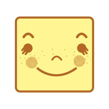 yanaklar ve gözleri, vektör çizim tasarım Kawaii komik surat