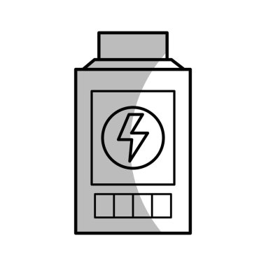 çizgi teknoloji pil gücü enerji tehlike sembolü vektör çizim ile