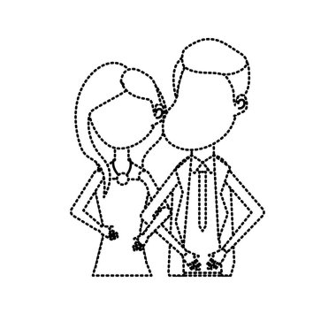 birlikte şekil mutlu çift noktalı ve romantik kutlama illüstrasyon vektör