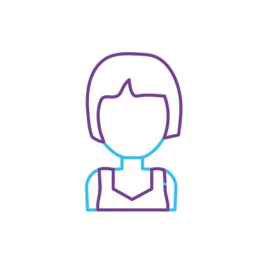 siluet güzellik kadın saç tasarım ve bluz vektör çizim ile