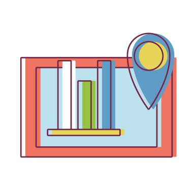 Belge İstatistikleri diyagramı grafisi vektör çizim bar ile