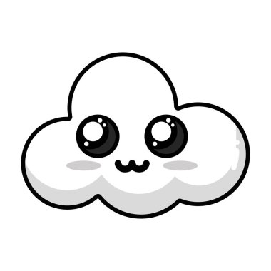 satır kawaii şirin ihale bulut hava vektör çizim