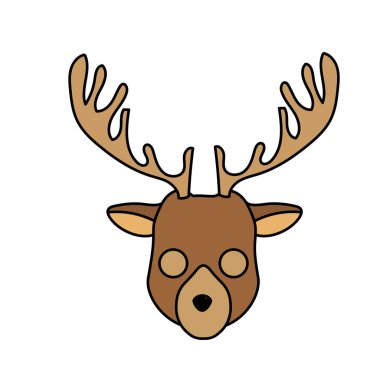 Elk vahşi sevimli hayvan vektör çizim kafa
