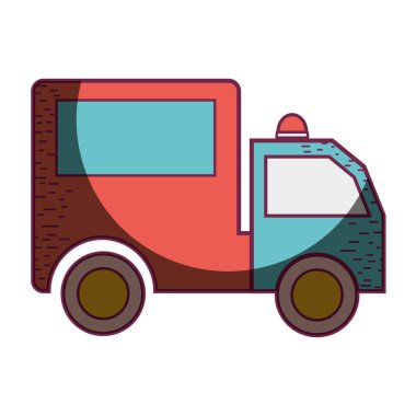 paket dağıtım hizmetleri kamyonda, vektör çizim tasarım