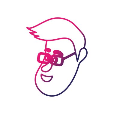 satır avatar adam yüz saç modeli tasarım vektör çizim ile