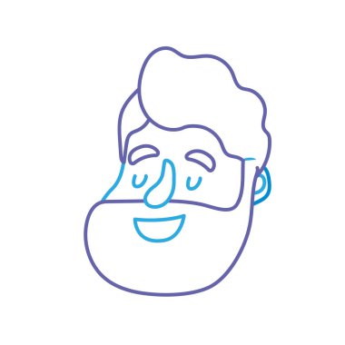 satır avatar adam yüz saç modeli tasarım vektör çizim ile