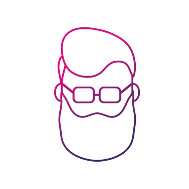 siluet avatar adam kafa saç modeli tasarımı ile illüstrasyon vektör