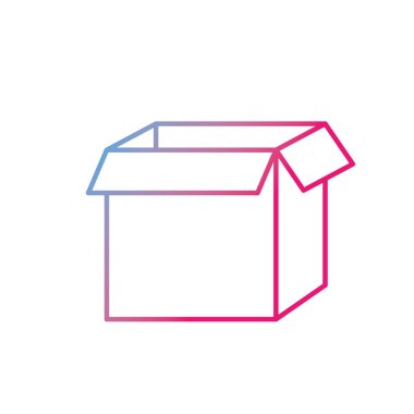 çizgi kare kutu paket açık tasarım vektör çizim