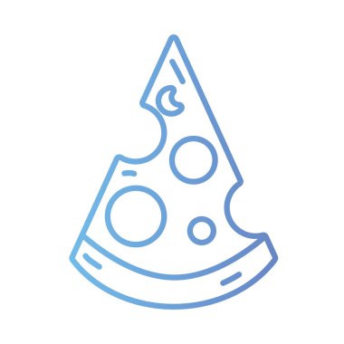 satır lezzetli pizza fastfood vektör çizim dilimlenmiş