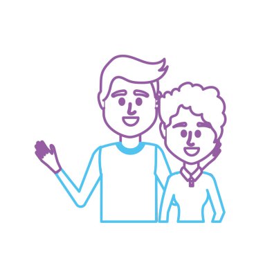 satır çift ile birlikte rahat kıyafetler illüstrasyon tasarım vektör