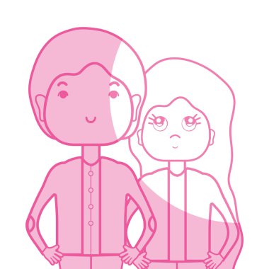 illüstrasyon siluet güzellik çift ile birlikte saç modeli tasarım vektör