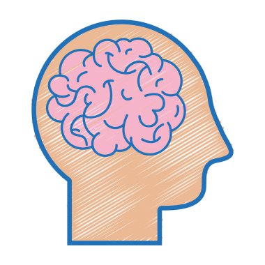 Anatomi beyin tasarlamak vektör adamla siluet