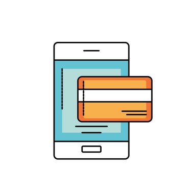 Smartphone teknoloji bilgi büyüteç vektör çizim ile rakam