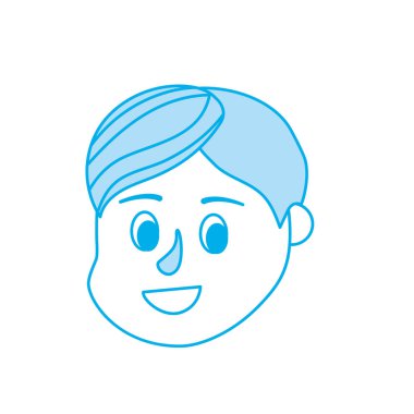 kontur avatar çocuk kafa saç modeli tasarım vektör çizim ile