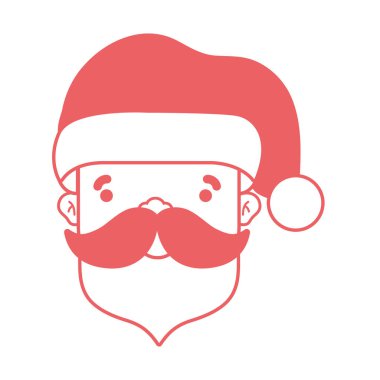 siluet Noel Baba baş Noel vektör çizim kutlamak için