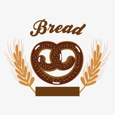 lezzetli simit ekmek buğday, vektör çizim tasarım