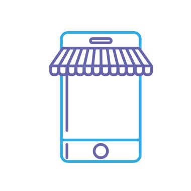 çizgi teknoloji Smartphone-e doğru iş bilgi vektör çizim