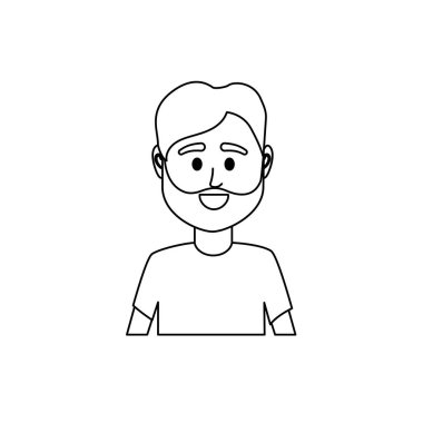 satır avatar erkek t-shirt tasarım vektör çizim simgesi ile