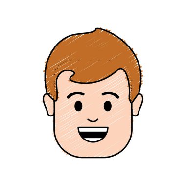 adam kafa ve yüz saç, vektör çizim tasarım ile