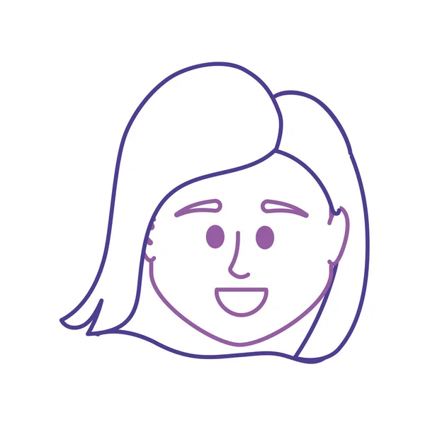 Line Avatar Woman Head Social User Vector Illustration — Stock Vector