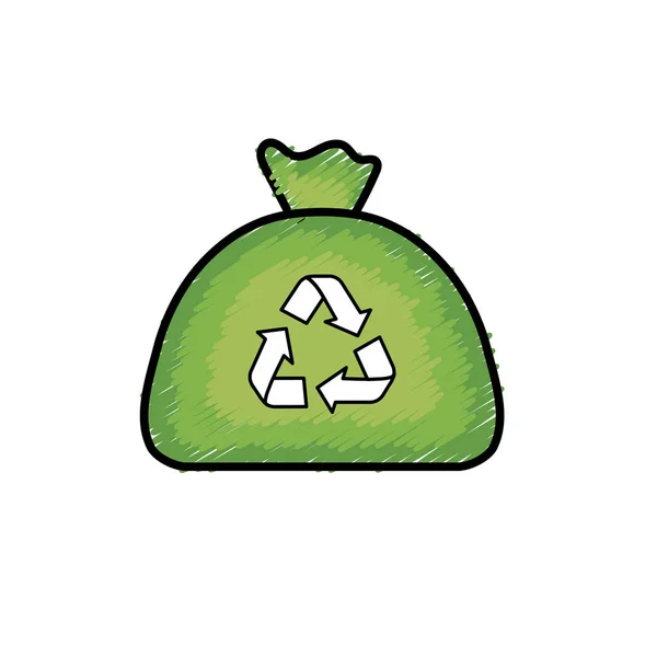 バッグ リサイクル環境ケア ベクトル図を — ストックベクタ