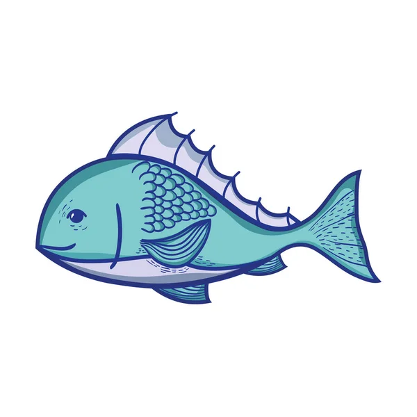 Doğal Beslenme Vektör Çizim Balıklarla Lezzetli Deniz Ürünleri — Stok Vektör
