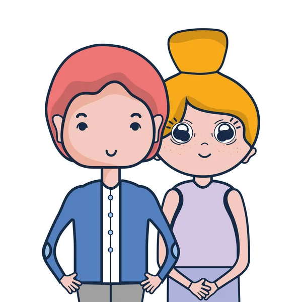 Güzellik çift ile birlikte saç modeli tasarım illüstrasyon vektör