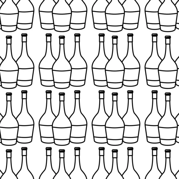 Şekil şarap şişeleri tat içecek arka plan, vektör çizim tasarım
