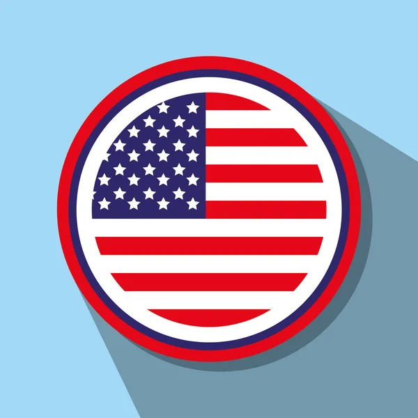 Independence Day Emblem Fag Vector Illustration — Stock Vector