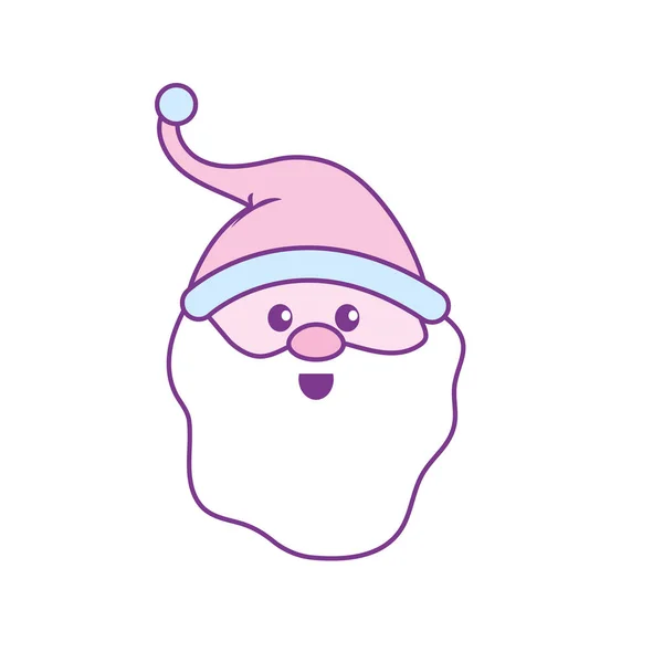 Santa Claus Cabeza Con Barba Sombrero Navidad Vector Ilustración — Archivo Imágenes Vectoriales