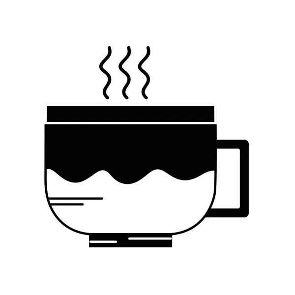 Contour Tasty Espresso Coffe Cup Vector Illustration Icon — Stock Vector