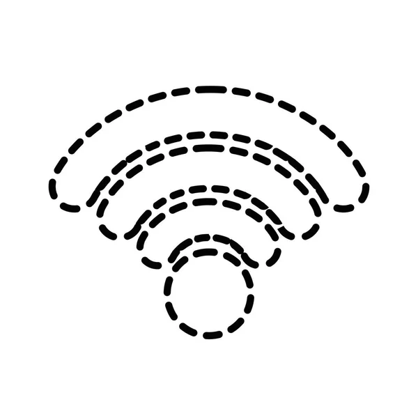 Forma Punteada Conexión Wifi Red Símbolo Digital Vector Ilustración — Archivo Imágenes Vectoriales