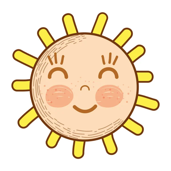 近い目と頬 ベクトル イラスト デザイン可愛い幸せ太陽 — ストックベクタ