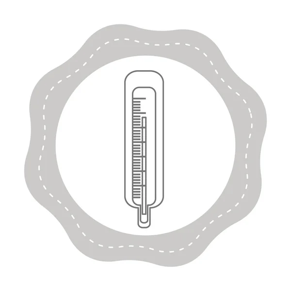 Figure Autocollant Thermomètre Outil Médical Révision Illustration Vectorielle — Image vectorielle