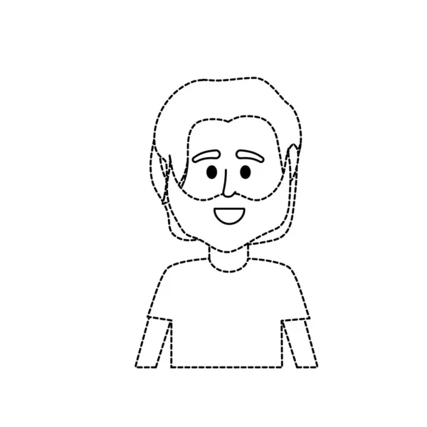 Διάστικτη Μορφή Avatar Άνθρωπος Shirt Design Icon Στη Εικονογράφηση Διάνυσμα — Διανυσματικό Αρχείο