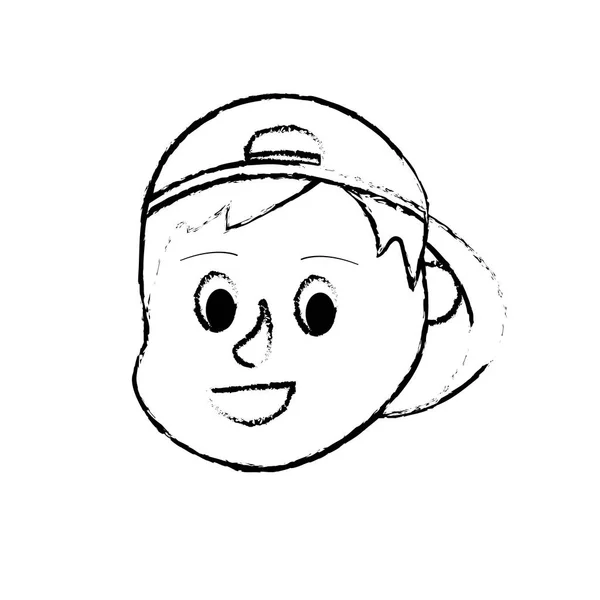 Фигура Аватар Голова Мальчика Прической Дизайн Векторной Иллюстрации — стоковый вектор