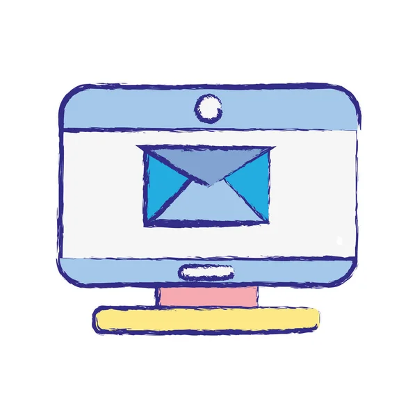 Informática Com Mensagem Mail Ilustração Vector Informação —  Vetores de Stock