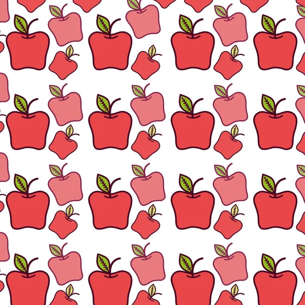 赤い美味しいりんご健康的なフルーツの背景 ベクトル図 — ストックベクタ