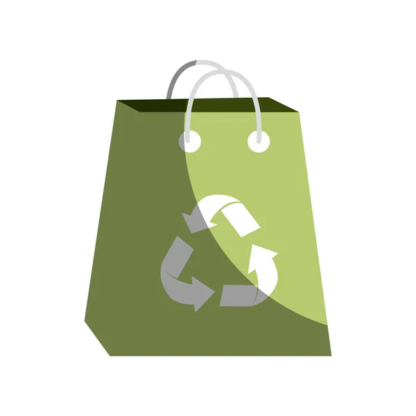 Sac Vert Avec Symbole Réduire Réutiliser Recycler Illustration Vectorielle — Image vectorielle