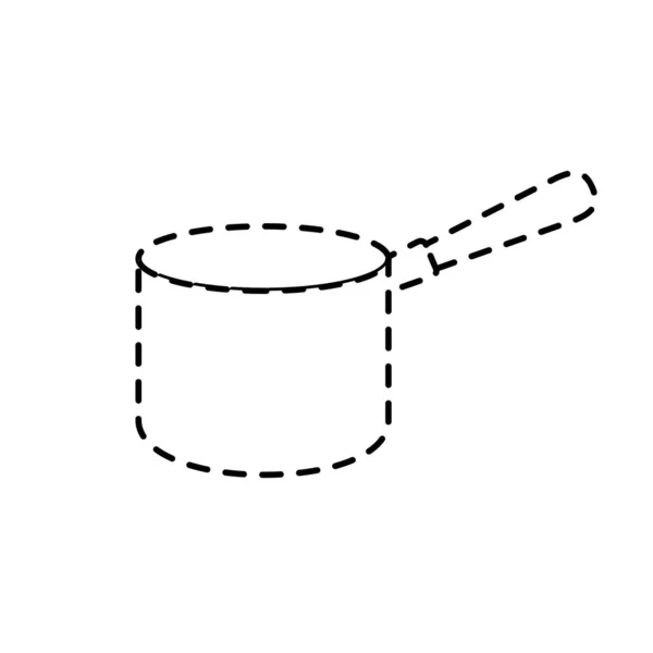 Forme Pointillée Pot Ustensile Cuisine Objet Cuisine Illustration Vectorielle — Image vectorielle