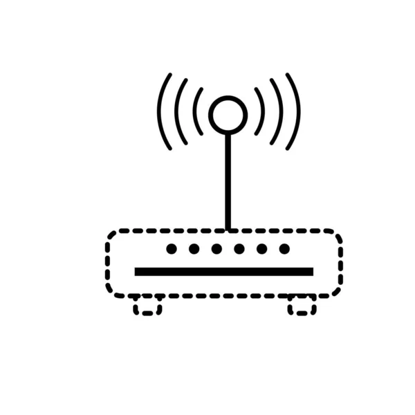 Punteado Router Forma Conexión Wifi Tecnología Red Vector Ilustración — Vector de stock